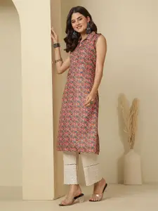 Anouk Rustic Women Floral Printed Thread Work Kurta