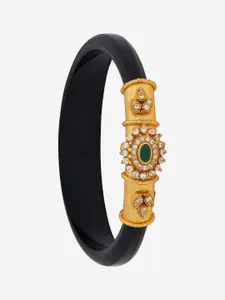 Kushal's Fashion Jewellery Gold-Plated 92.5 Pure Silver Stone Studded Bangle