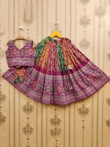 BAESD Girls Printed Ready to Wear Lehenga & Blouse With Dupatta