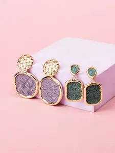 SALTY Pack Of 2 Gold-Plated Oval Shaped Earrings Lana & Zest Drop Earrings