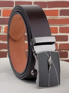 The Roadster Lifestyle Co. Men Solid Textured Leather Formal Belt