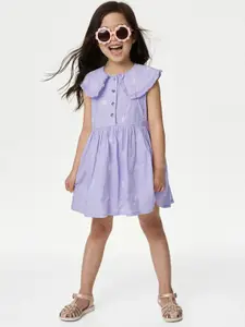 INCLUD Girls Embroidered Peter Pan Collar Fit & Flare Dress