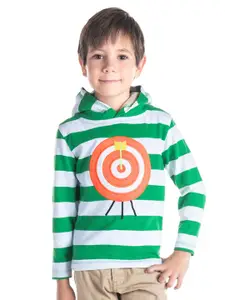 Cherry Crumble Kids Boys Striped Hooded Sweatshirt