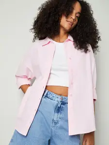 max Women Solid Spread Collar Casual Shirt