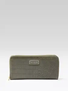 Van Heusen Women Croc Textured Zip Around Wallet