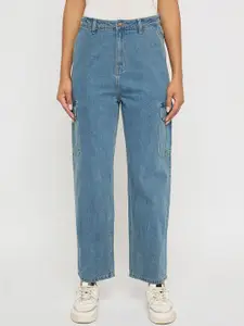 Madame Women Regular Fit Mid-Rise Low Distress Jeans