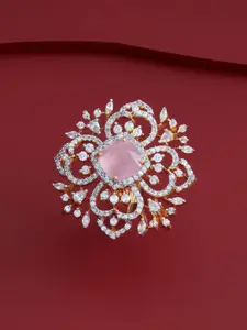 Kushal's Fashion Jewellery Gold-Plated Party Zircon Finger Ring