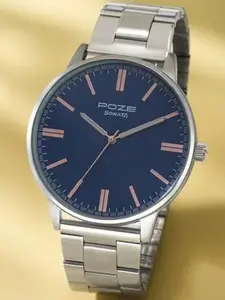 Sonata Poze Quartz Analog Round Dial Metal Strap Watch For Men - SP70035SM01W