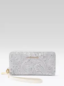 Van Heusen Women Paisley Printed Zip Around Wallet with Wrist Loop