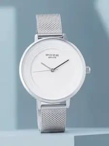 Sonata Poze Quartz Analog Dial Mesh Strap Watch for Women - SP80058SM01W