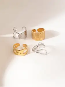 Niska Set Of 4 Gold-Plated Adjustable FingerRing