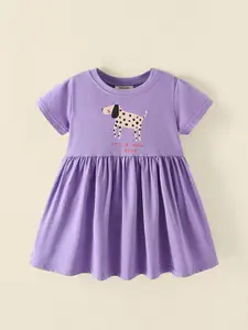 INCLUD Girls Print Cotton Fit & Flare Dress