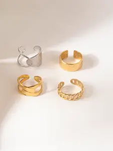 Niska Set Of 4 Gold-Plated Adjustable Finger Rings