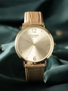 Sonata Women Embellished Dial & Leather Straps Analogue Watch SP80063YL01W