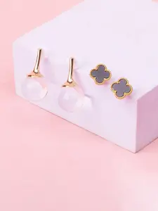 SALTY Women Pack Of 2 Posh Night Clover & Scottie Ice Earrings