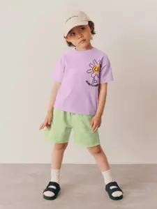 INCLUD Boys Floral Printed Round Neck T-Shirt With Shorts