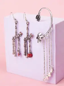 SALTY Women Pack Of 2 Earrings Skull & Pumpkin Accessories Jewellery Set