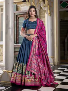 LOOKNBOOK ART Ethnic Motifs Printed Semi Stitched Lehenga & Unstitched Blouse With Dupatta