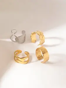 Niska Set of 4 Gold-Plated Finger Rings
