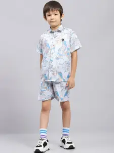 Monte Carlo Boys Printed Short Sleeves Shirt With Shorts
