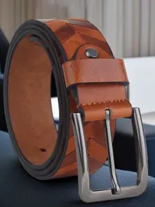 The Roadster Lifestyle Co. Men Textured Leather Formal Belt