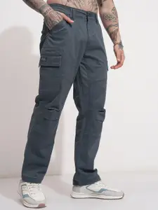 Highlander Men Mid Rise Relaxed Fit Cargo Trousers