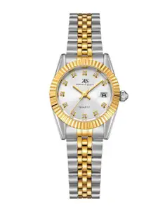KENNETH SCOTT Women Embellished Dial & Stainless Steel Straps Analogue Watch K22536-TBTW