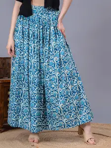 SUNEKH Printed Cotton Flared Maxi Skirt