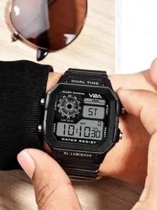 V2A Men Dial & Wrap Around Straps Digital Watch V2A-1299-Black-0