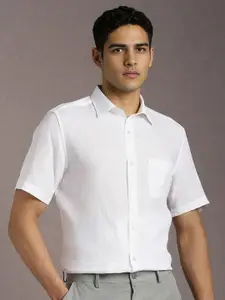 Louis Philippe Spread Collar Pure Linen Formal Shirt