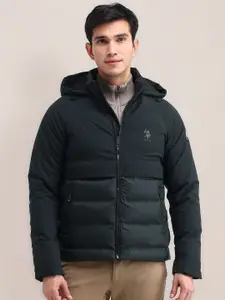 U.S. Polo Assn. Men Solid Hooded Padded Jacket