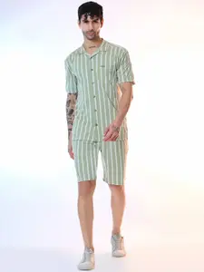 STARFOX Striped Shirt With Shorts Co-Ords