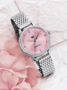 CRESTELLO Women Embellished Dial & Bracelet Style Straps Analogue Watch CR-L154-PNK-CH