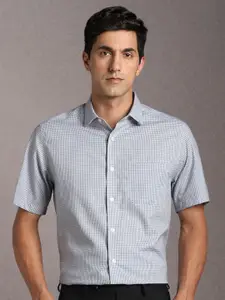 Louis Philippe Micro Checked Pure Cotton Formal Shirt