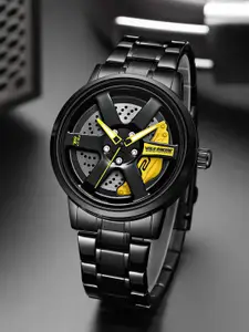 V2A Men Bracelet Style Straps Analogue Watch V2A-CS-2410-Blk-Yellow
