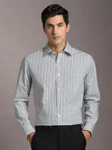 Louis Philippe Vertical Striped Pure Cotton Formal Shirt