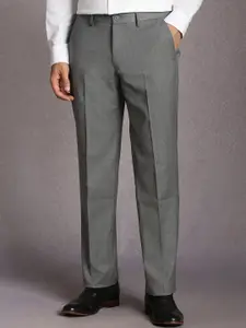 Louis Philippe Men Textured Regular Fit Formal Trousers