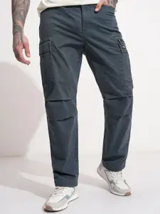 Highlander Men Solid Mid-Rise Casual Cargo Trousers