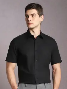 Louis Philippe Spread Collar Pure Cotton Formal Shirt