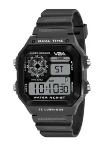 V2A Men Dial & Wrap Around Straps Digital Watch V2A-1299-Grey-0