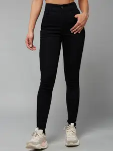 DOLCE CRUDO Women Slim Fit High-Rise Mildly Distressed Stretchable Jeans