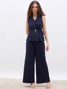 Styli Blazer Top With Belt Detail & Wide Leg Tailored Trouser Co-Ords