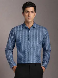 Louis Philippe Checked Slim Fit Pure Cotton Formal Shirt