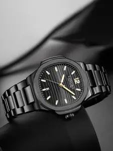 LONGBO Men Dial & Stainless Steel Bracelet Style Straps Analogue Watch Long-80511-Blk-Blk