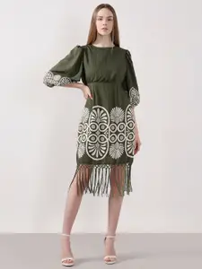 Vero Moda Women Round Neck Tribal Print Fit & Flare Dress