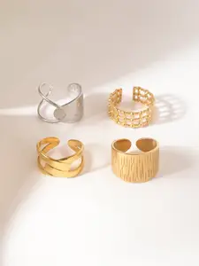 Niska Set of 4 Gold-Plated Finger Rings
