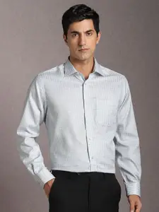 Louis Philippe Micro Checked Pure Cotton Formal Shirt