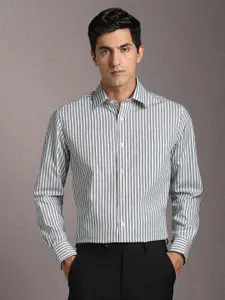 Louis Philippe Vertical Striped Pure Cotton Formal Shirt