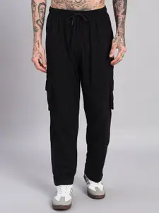GRIFFEL Men Pure Cotton Relaxed-Fit Track Pants