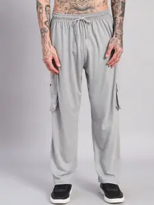 GRIFFEL Men Pure Cotton Mid Rise Cargo Track Pant